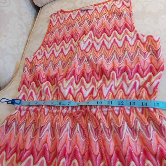 NEW! Calypso St. Barth Women's Emelia Dress Zig-Zag Pink Orange Sz S $295 - Picture 8 of 15